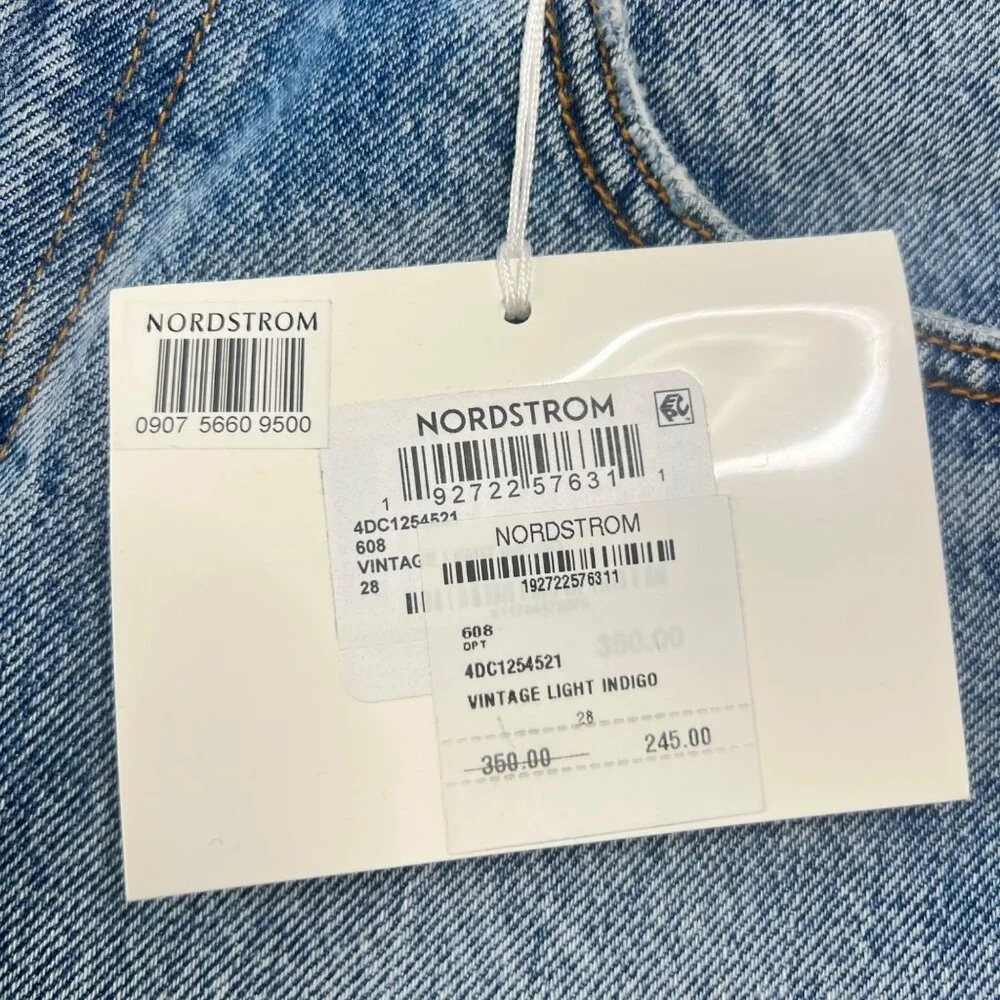 Alexander Wang Pointelle Waistband High Waist Denim Mini Shorts Size 28